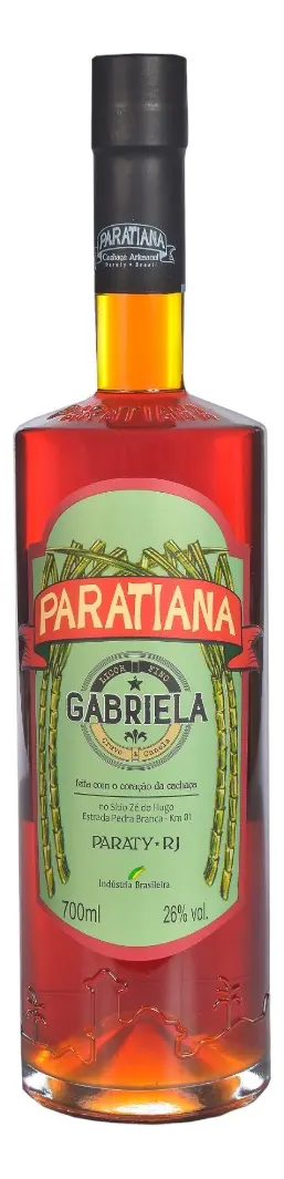 Garrafa da cachaça Gabriela cravo e canela